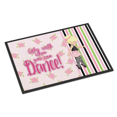 Carolines Treasures 24 x 36 in. Ballet Dance Stripes Blonde Indoor or Outdoor Mat BB5400JMAT